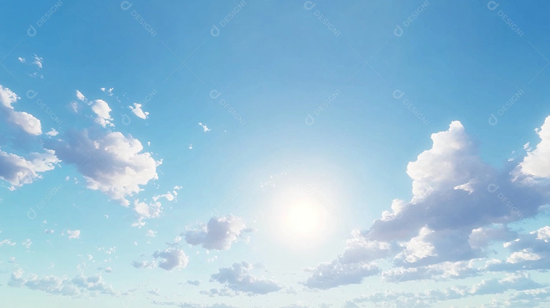 Tarde de céu azul com sol alto