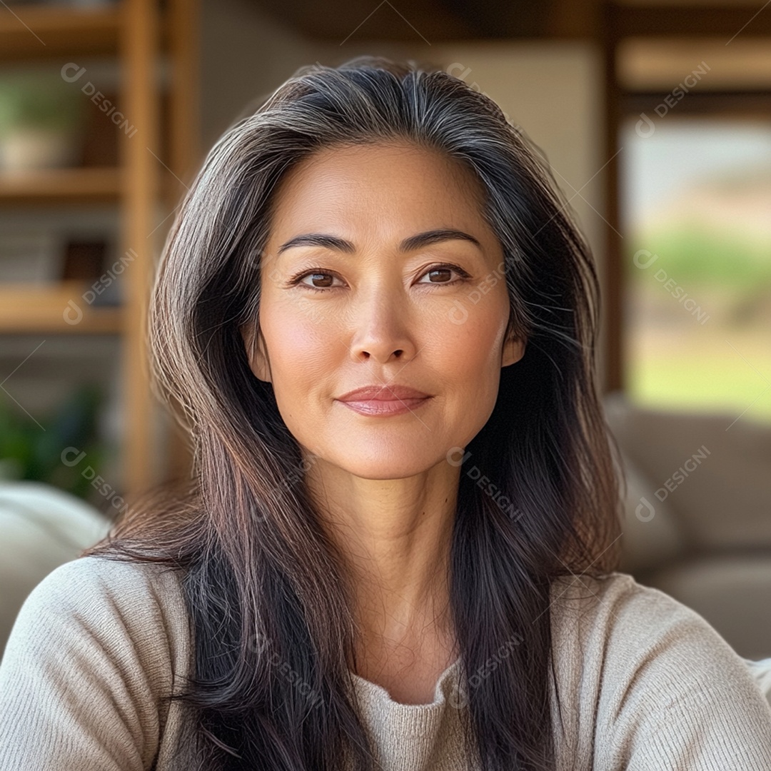 Retrato de uma linda mulher madura