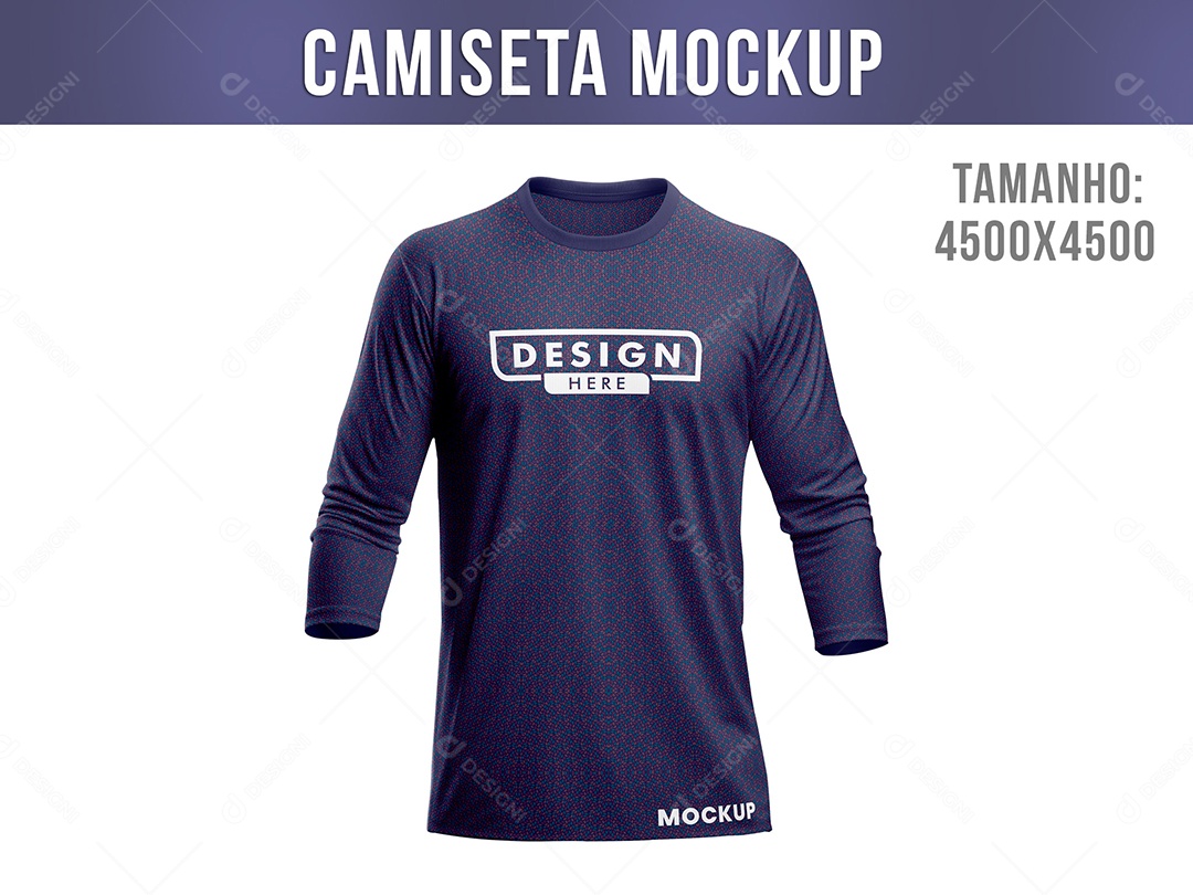 Mockup Camiseta Manga Longa Lilás PSD Editável