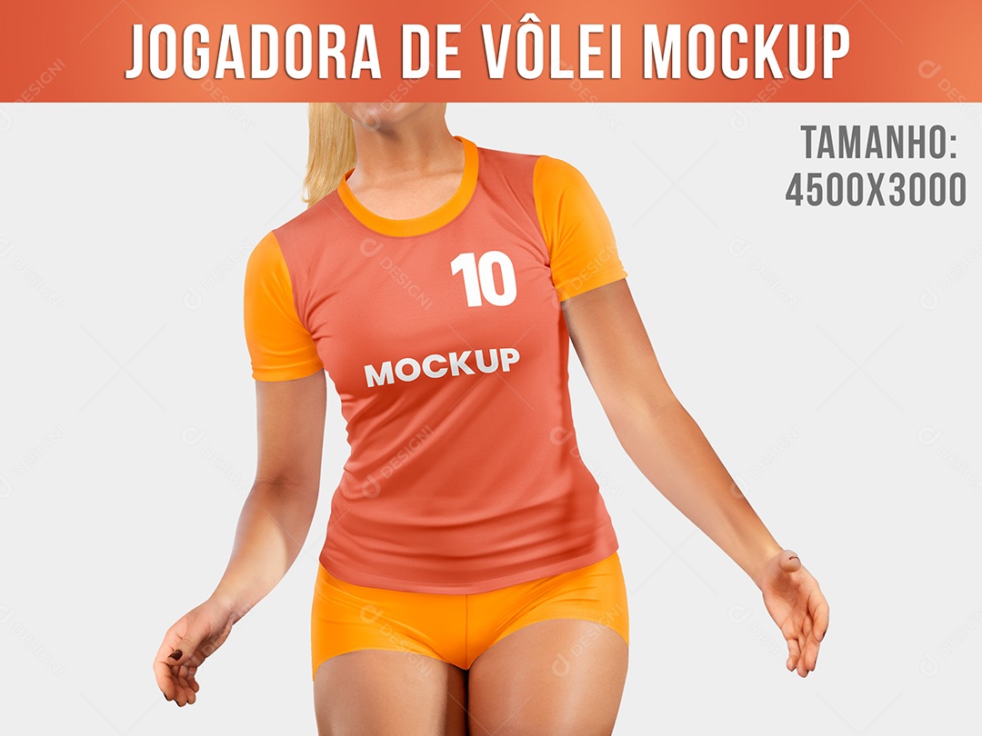 Mockup De Jogadora De Volei  PSD Editável