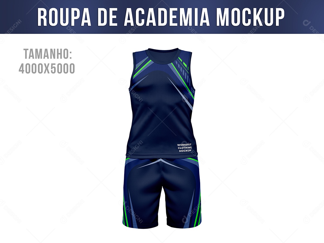Mockup Roupa De Academia Azul PSD Editável