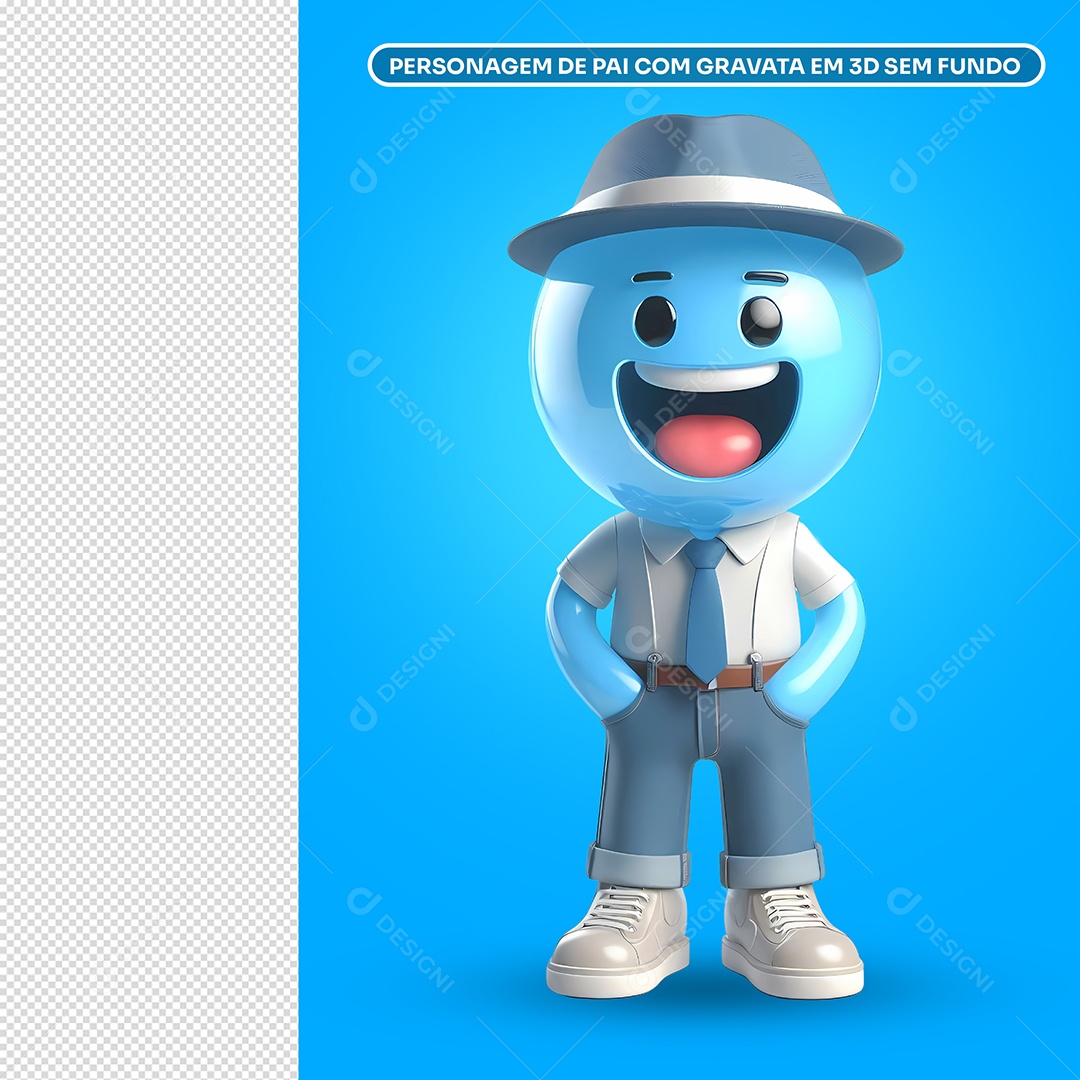 Personagem 3D de Emoji Pai para Composição PSD