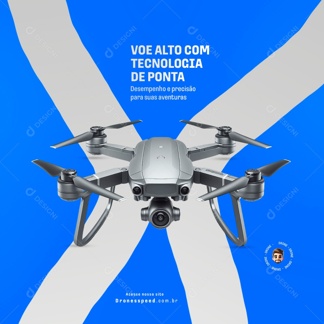 Loja de Drones Voe Alto Com Tecnologia Social Media PSD Editável