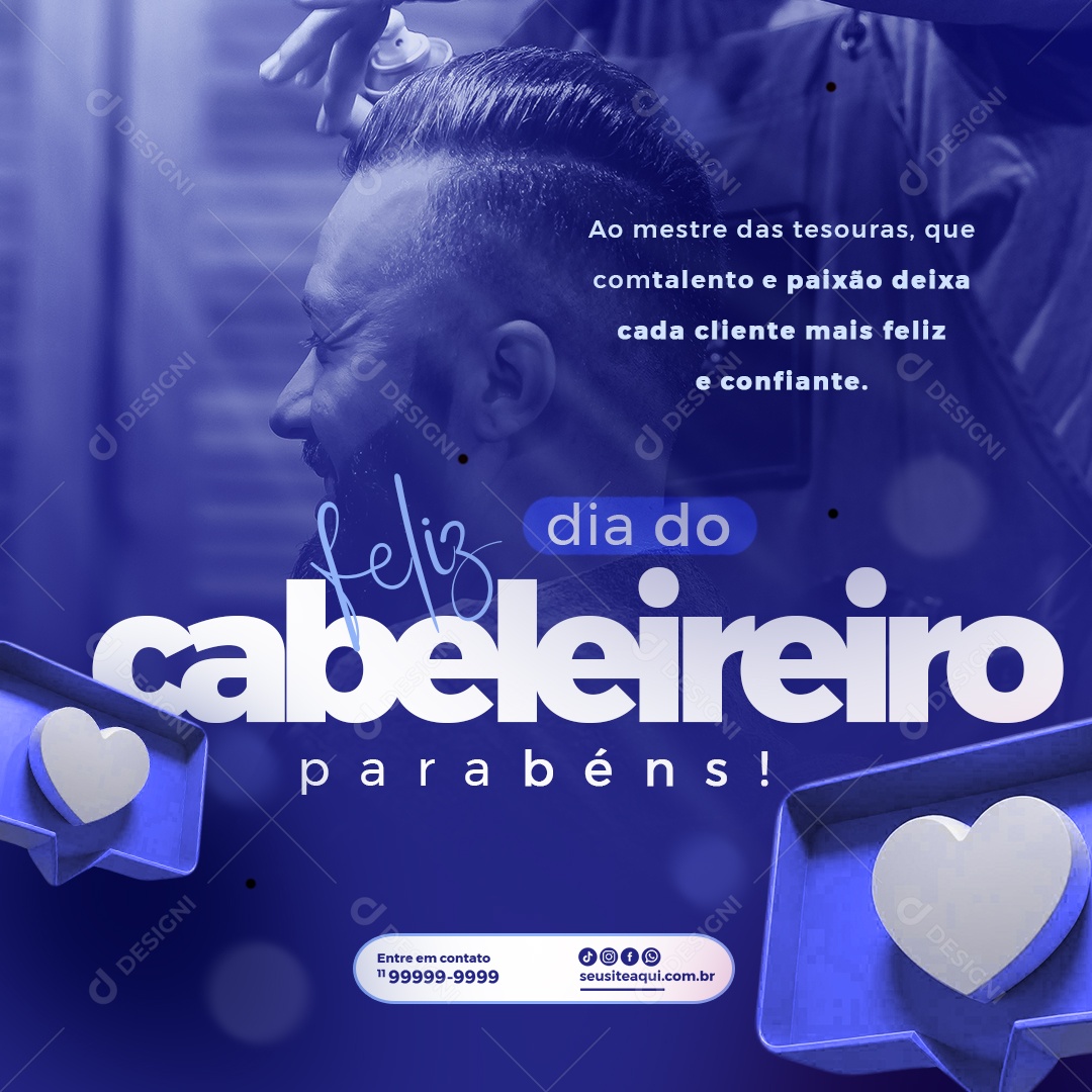 Dia Do Cabeleireiro 19 De Janeiro Social Media PSD Editável