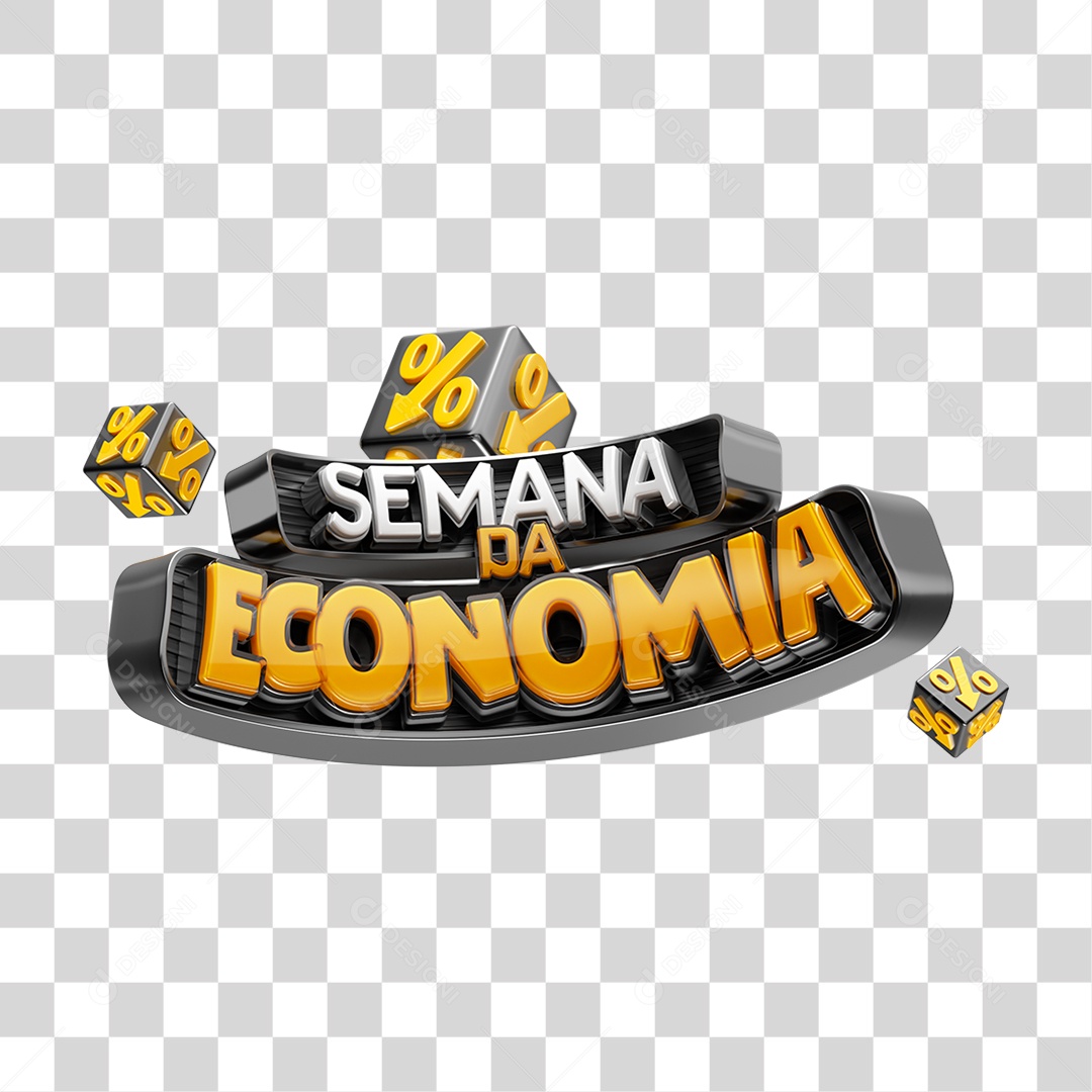 Selo 3D Semana da Economia PNG Transparente