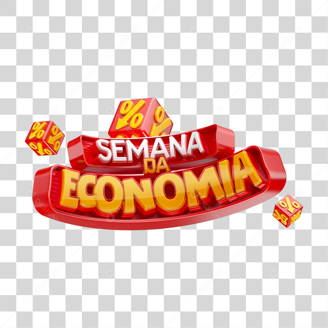 Selo 3D Semana da Economia PNG Transparente