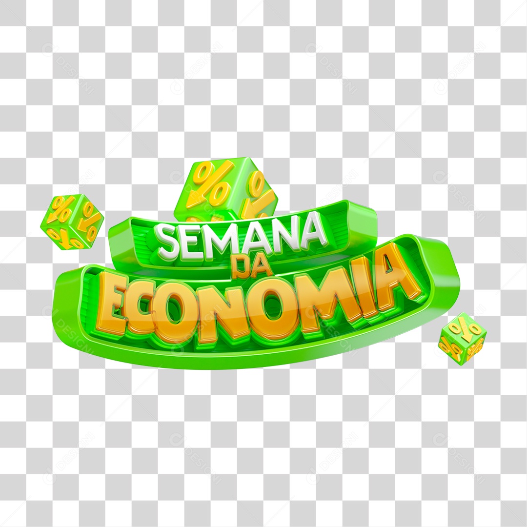 Selo 3D Semana da Economia PNG Transparente