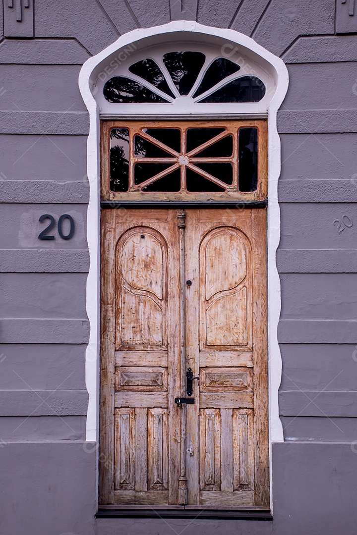 Detalhes de portas de madeira antigas vintage