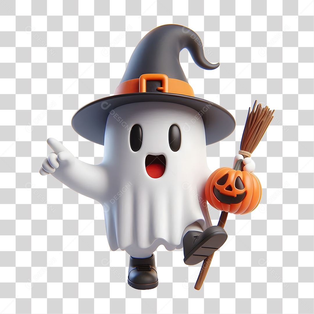 Mascote Fantasma PNG Transparente