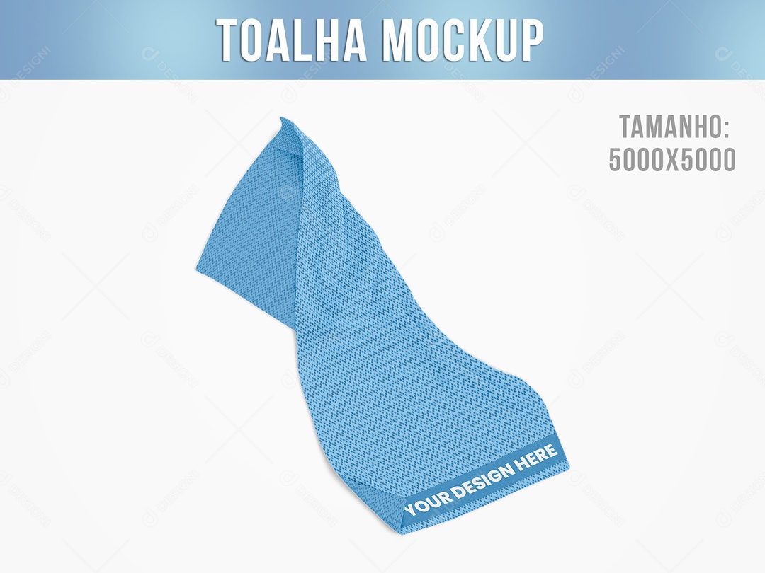 Mockup De Toalha Azul PSD Editável