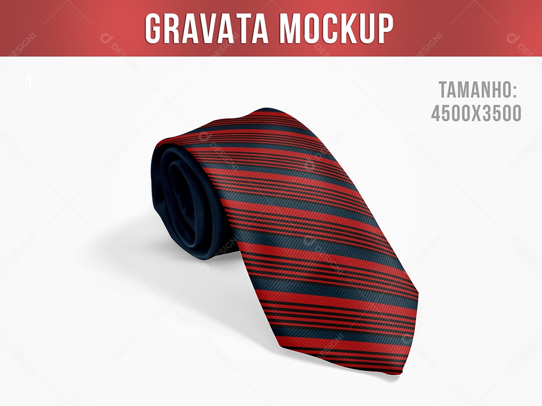 Mockup De Gravata Vermelha PSD Editável