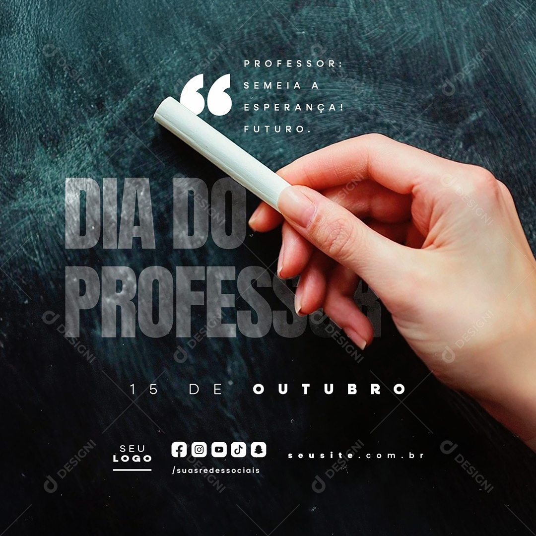 Social Media Dia do Professor 15 de Outubro PSD Editável
