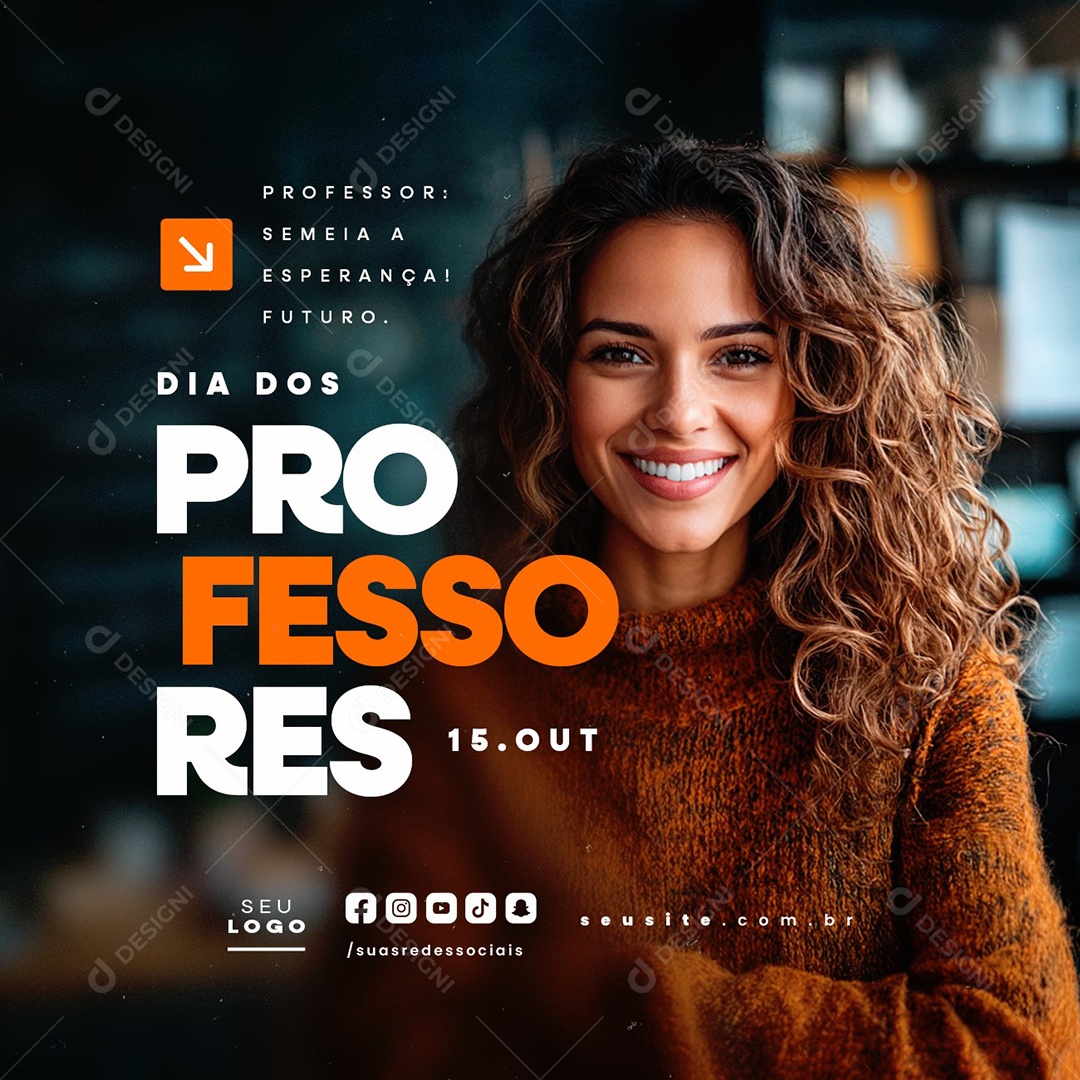 Dia Dos Professores 15 de Outubro Social Media PSD Editável