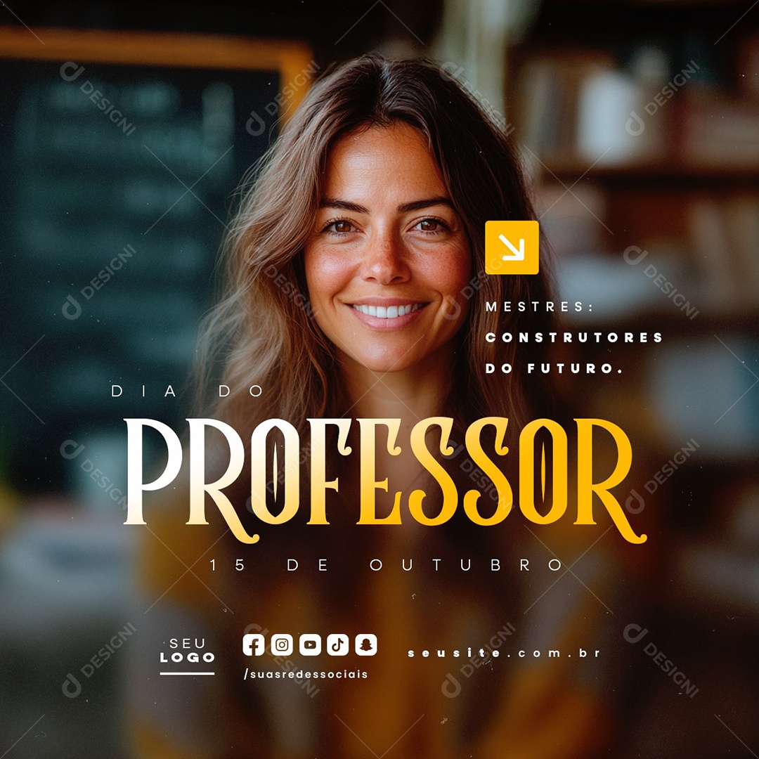 Dia Do Professor 15 de Outubro Social Media PSD Editável