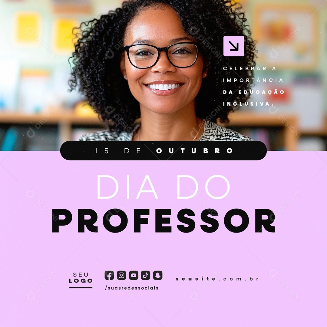 Dia do Professor 15 de Outubro Social Media PSD Editável