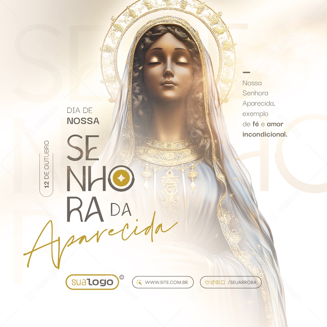 Dia de Nossa Senhora de Aparecida 12 de Outubro Social Media PSD Editável