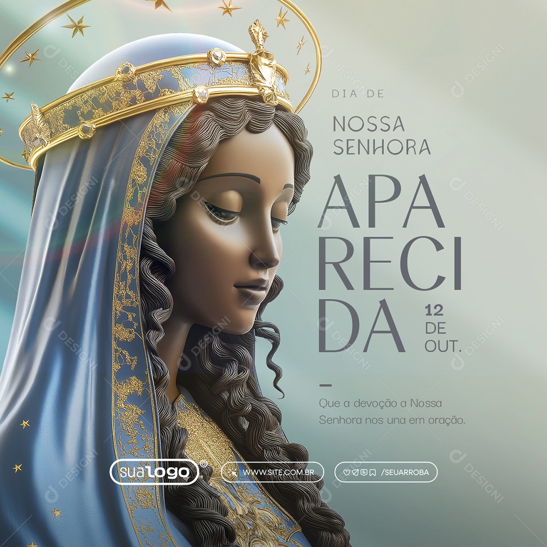 Social Media Dia de Nossa Senhora de Aparecida 12 de Outubro PSD Editável