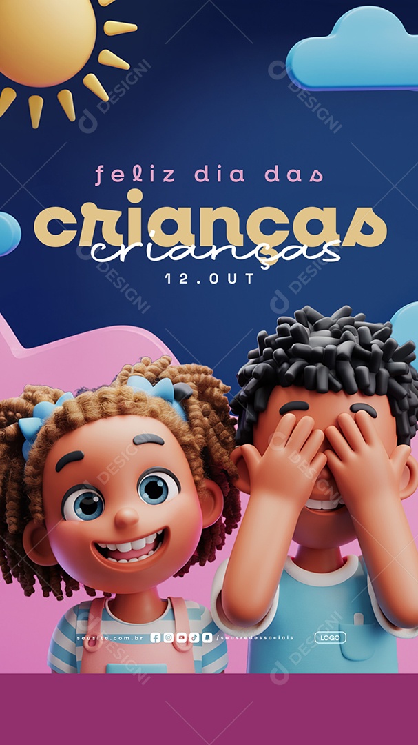 Story Feliz Dia das Crianças 12 de Outubro Social Media PSD Editável
