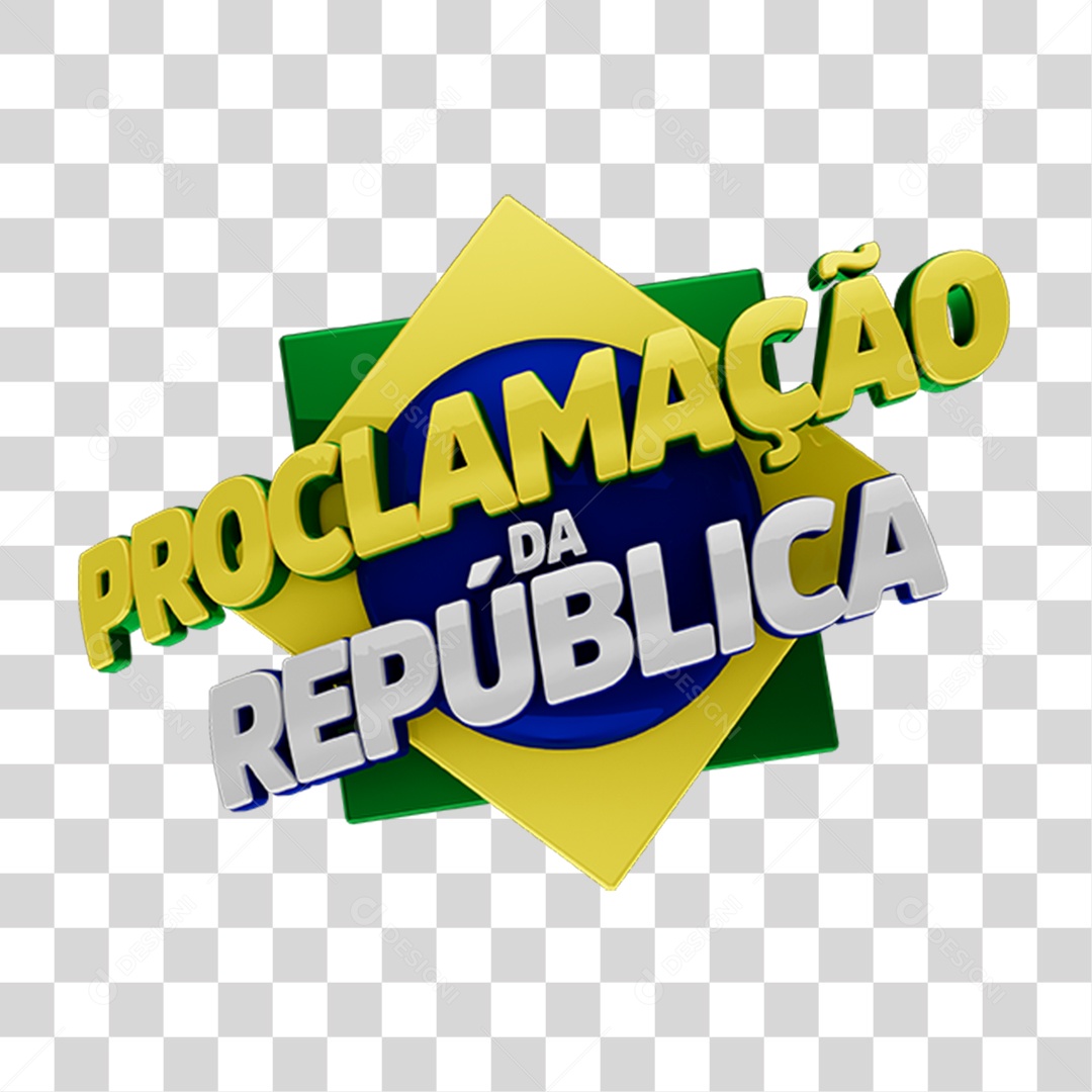 Selo 3D Proclamação da República PNG Transparente