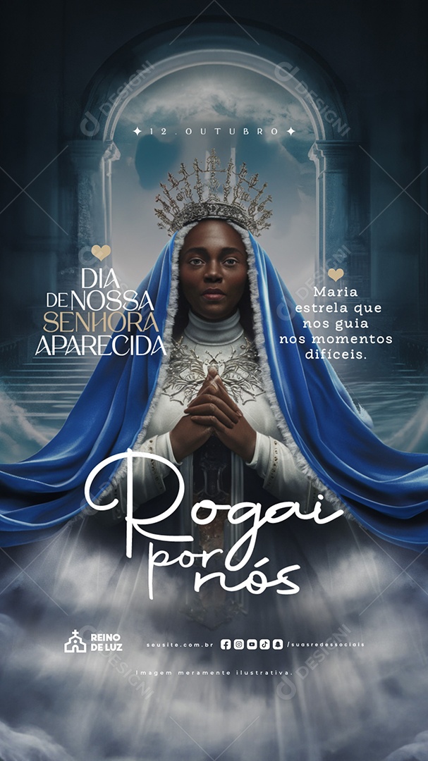 Story Dia de Nossa Senhora de Aparecida 12 de Outubro Social Media PSD Editável