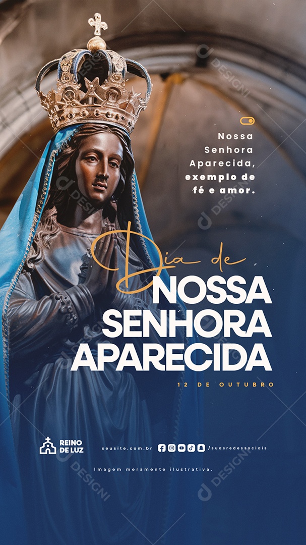 Story Dia de Nossa Senhora de Aparecida 12 de Outubro Social Media PSD Editável