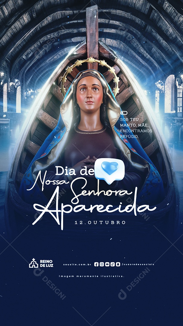 Story Dia de Nossa Senhora de Aparecida 12 de Outubro Social Media PSD Editável