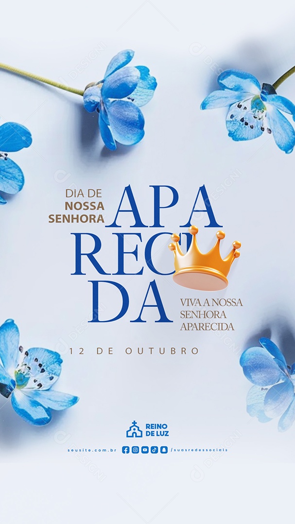 Story Dia de Nossa Senhora de Aparecida 12 de Outubro Social Media PSD Editável