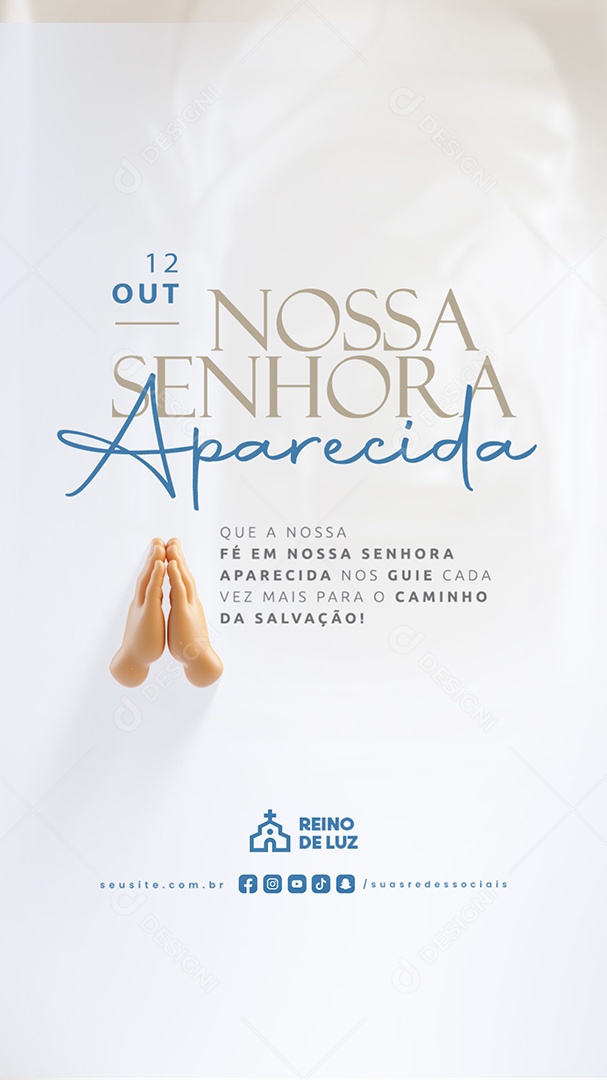 Story Dia de Nossa Senhora de Aparecida 12 de Outubro Social Media PSD Editável