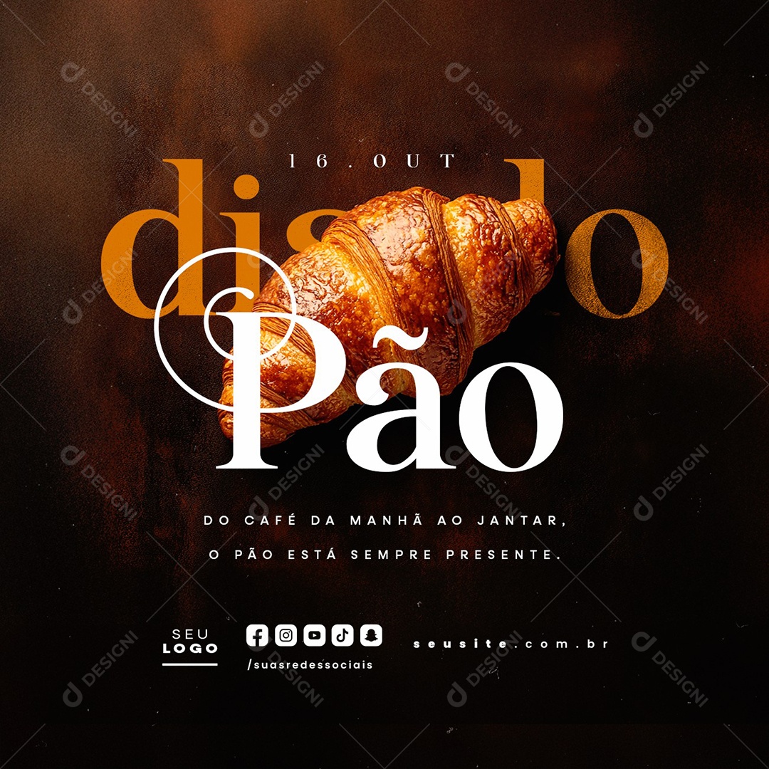Dia do Pão 16 de Outubro Social Media PSD Editável