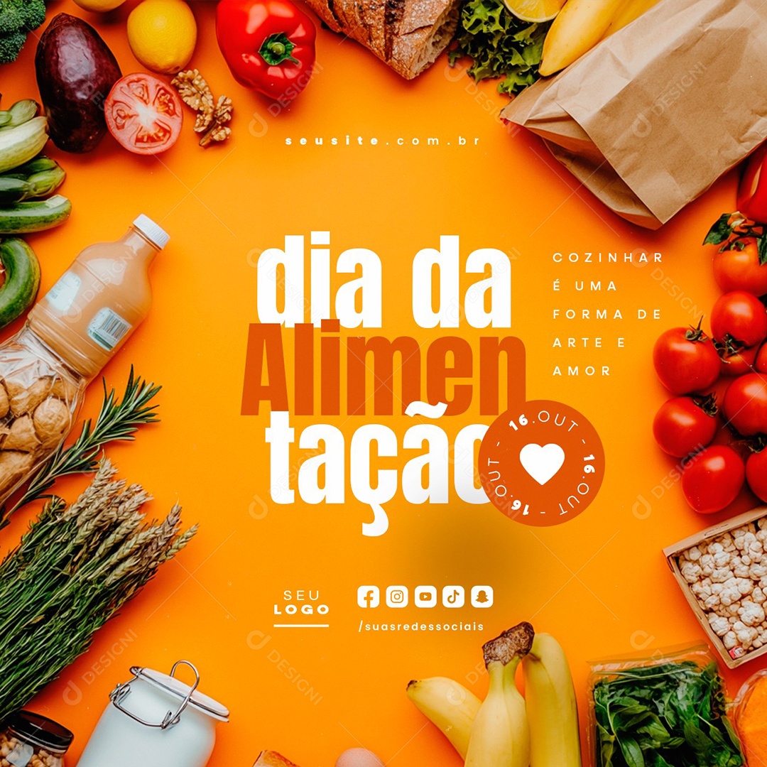 Dia da Alimentação 16 de Outubro Social Media PSD Editável