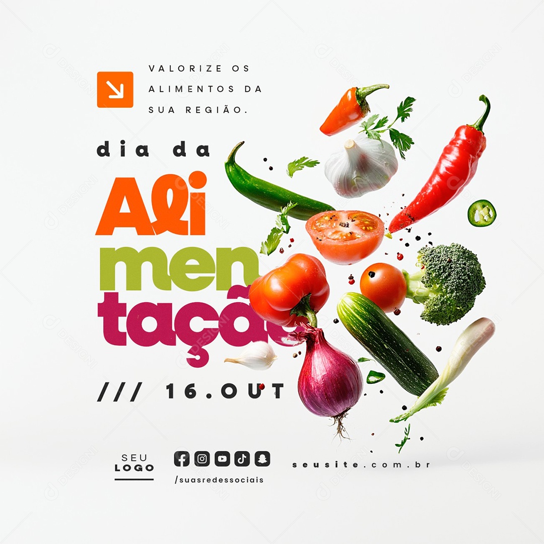 Dia da Alimentação 16 de Outubro Social Media PSD Editável