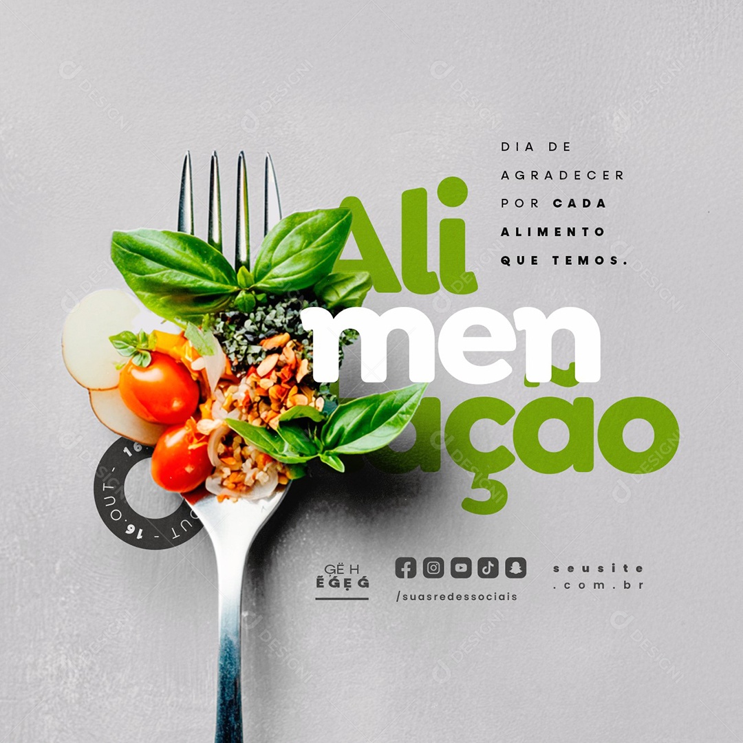 Dia da Alimentação 16 de Outubro Social Media PSD Editável