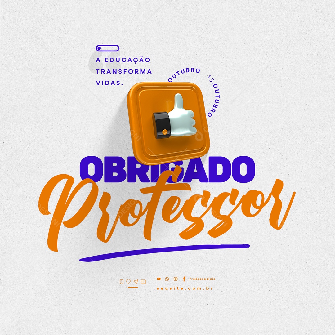 Dia do Professor 15 de Outubro Social Media PSD Editável