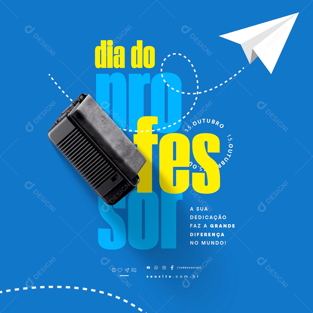 Dia do Professor 15 de Outubro Social Media PSD Editável