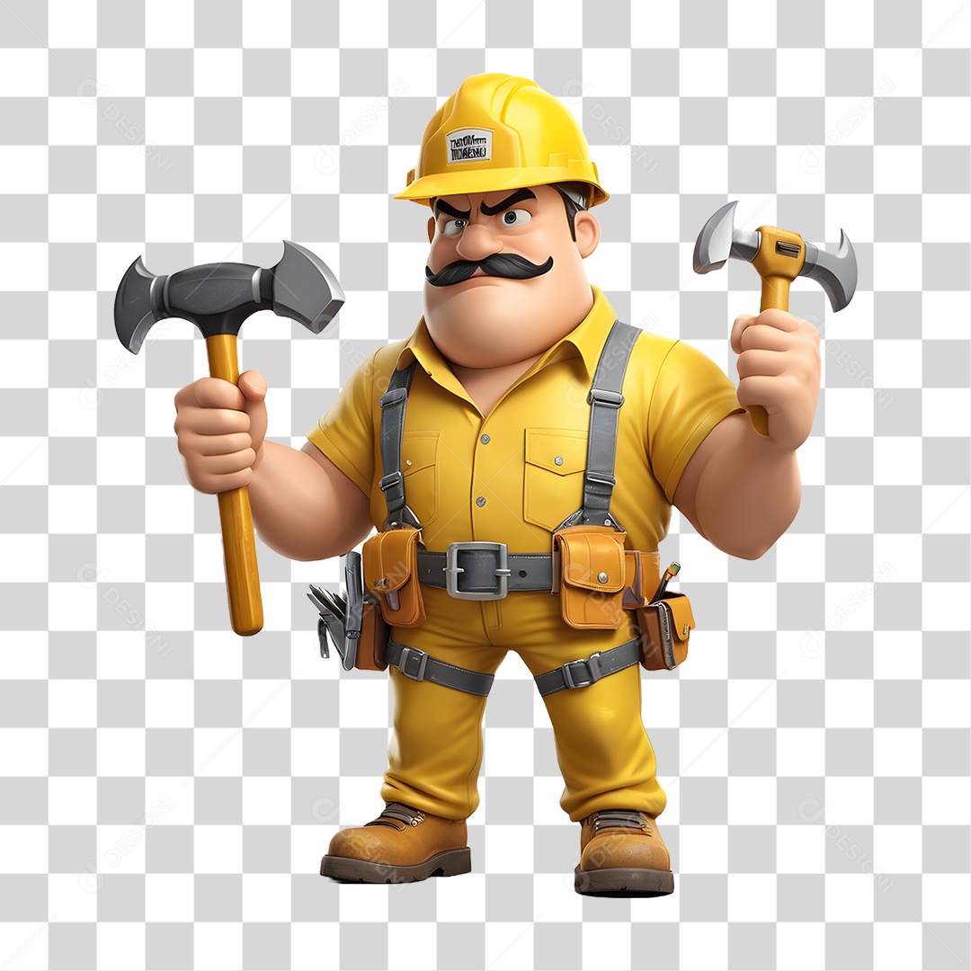 Personagem Pedreiro PNG Transparente