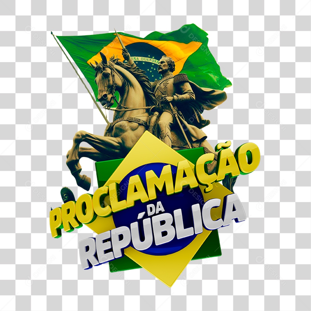 Selo 3D Proclamação da República PNG Transparente
