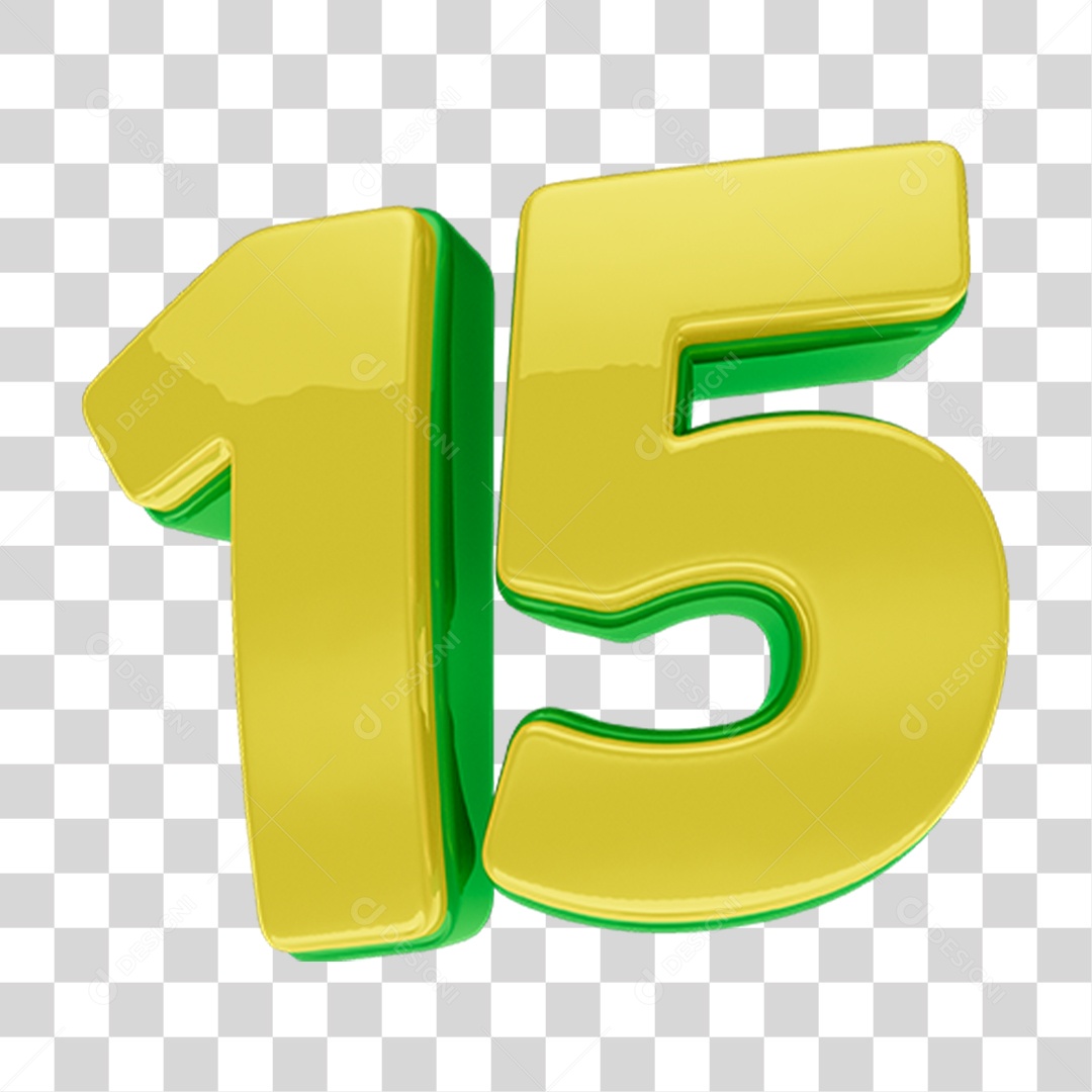 Selo 3D Dia 15 PNG Transparente