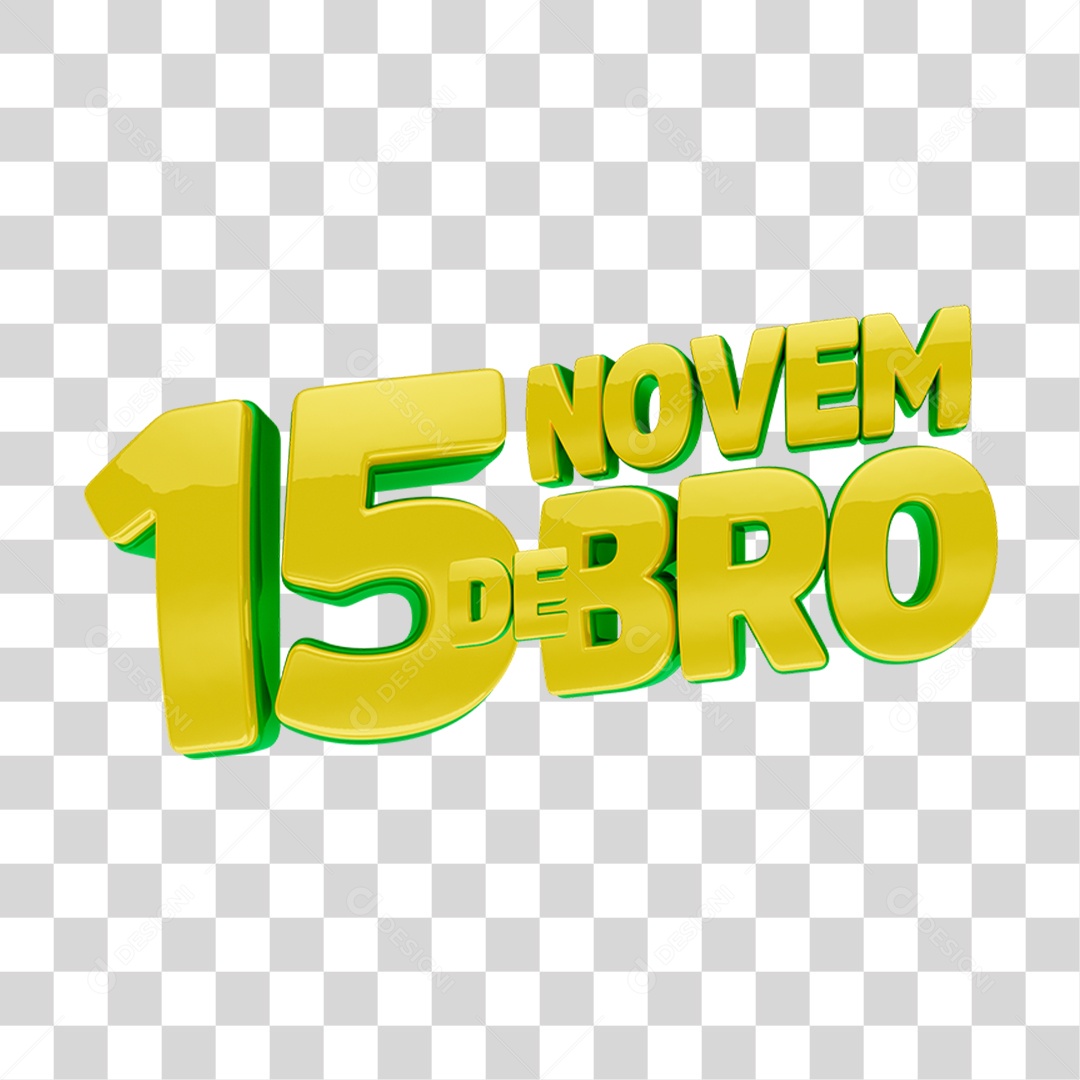 Selo 3D 15 de Novembro PNG Transparente