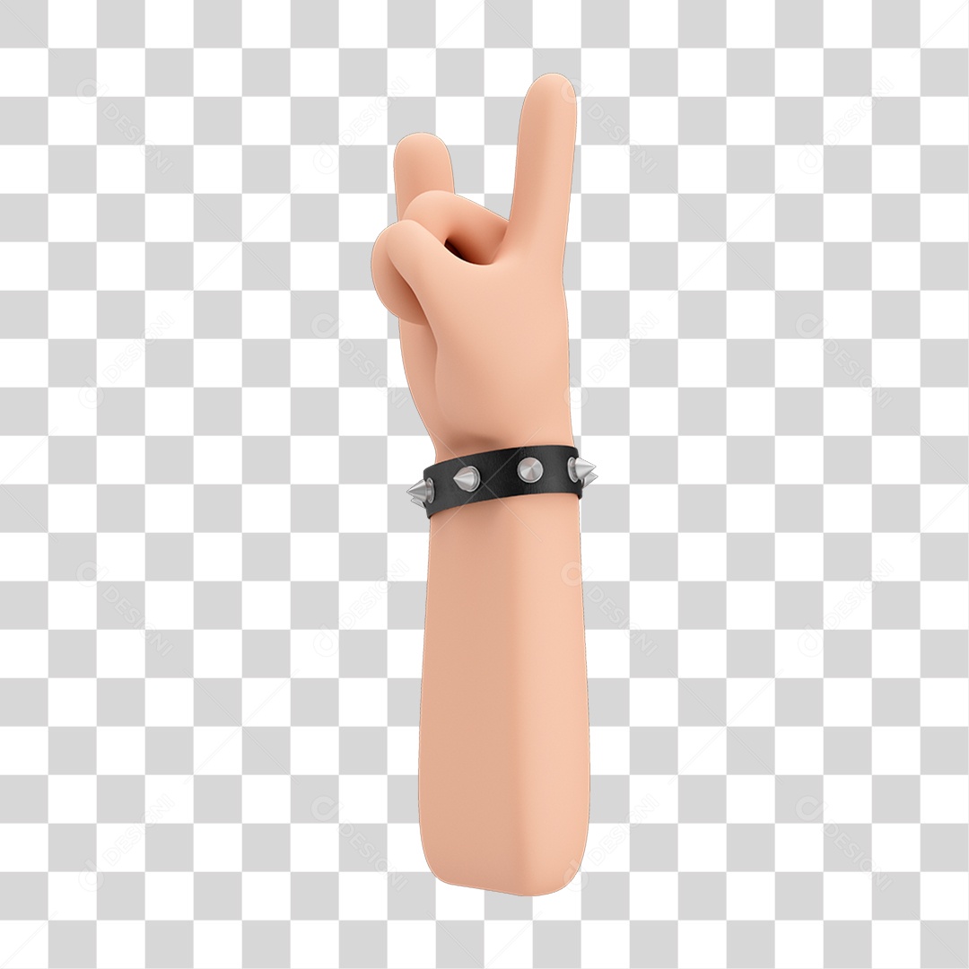 Braço Erguido Com Mâo Fazendo Gesto De Rock e Bracelete estilo Punk PNG Transparente