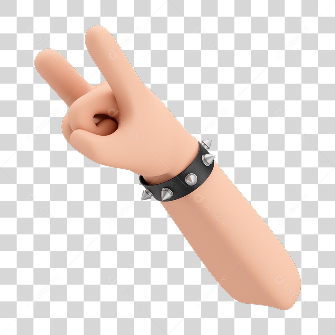 Braço Erguido Com Mâo Fazendo Gesto De Rock e Bracelete estilo Punk PNG Transparente