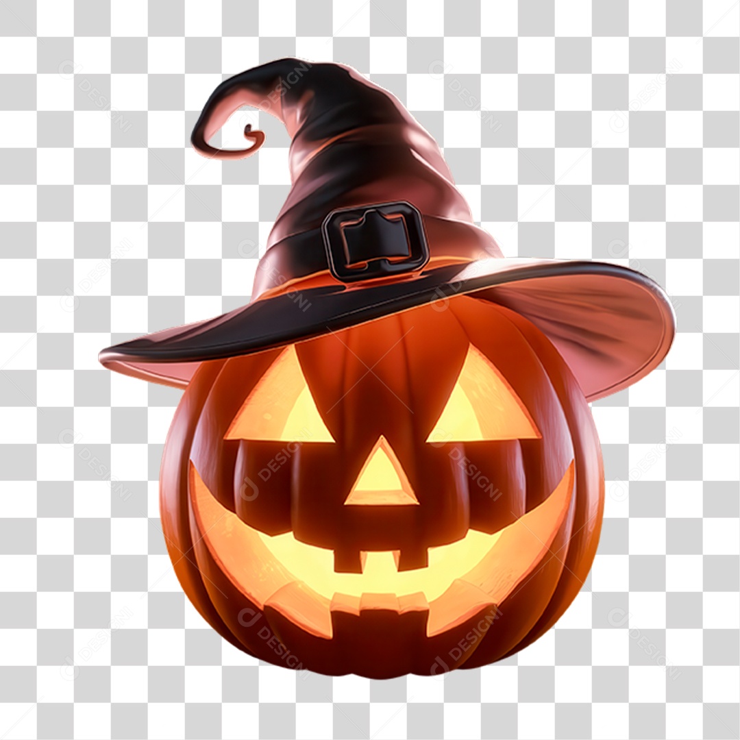 Elemento 3D Abobora PNG Transparente