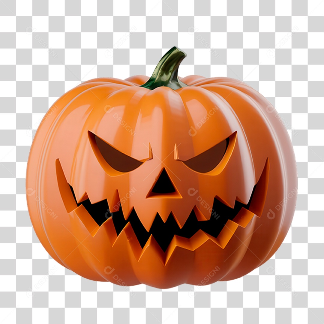 Elemento 3D Abobora Halloween PNG Transparente