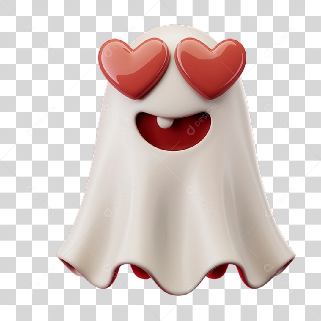 Elemento 3D Fantasma Halloween PNG Transparente