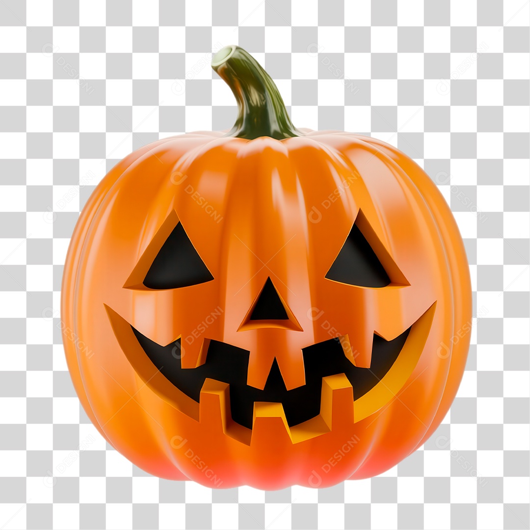 Elemento 3D Abóbora de Halloween PNG Transparente