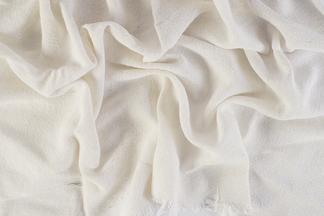 Textura de tecido branco amassado