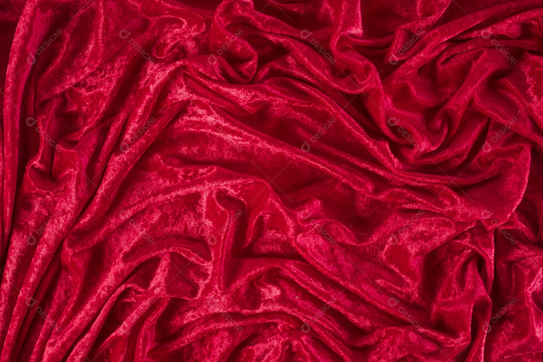 Textura de um tecido vermelho amassado