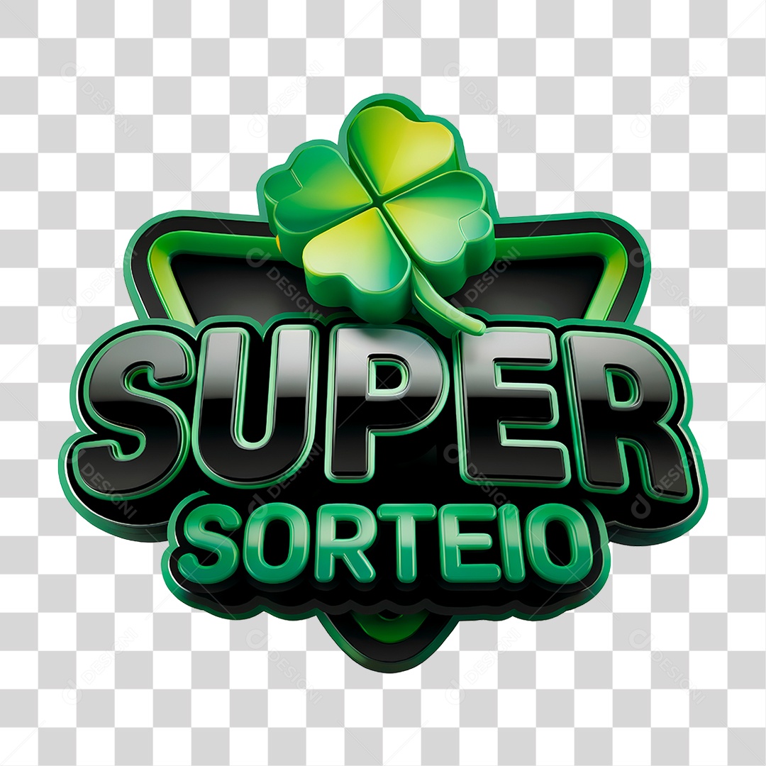 Super Sorteio Selo 3D Azul Para Composição PNG Transparente