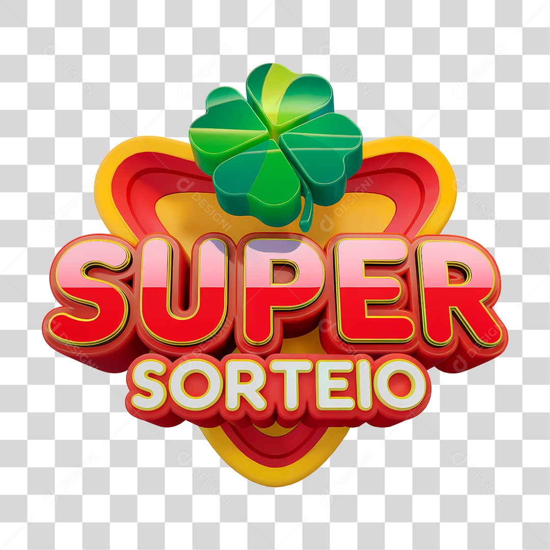 Super Sorteio Selo 3D Azul Para Composição PNG Transparente