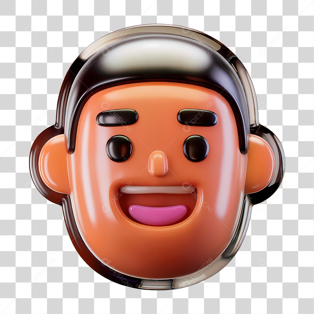 Emoji Feliz 3D Para Composição PNG Transparente