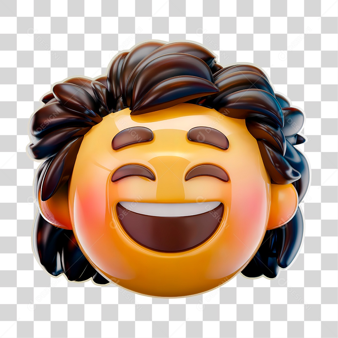 Emoji Feliz 3D Para Composição PNG Transparente